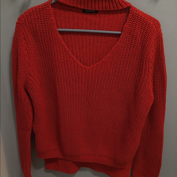 Boohoo Sweaters - Boohoo red choker cutout neck size s/m Boohoo Sweaters - Boohoo red choker cutout neck size s/m